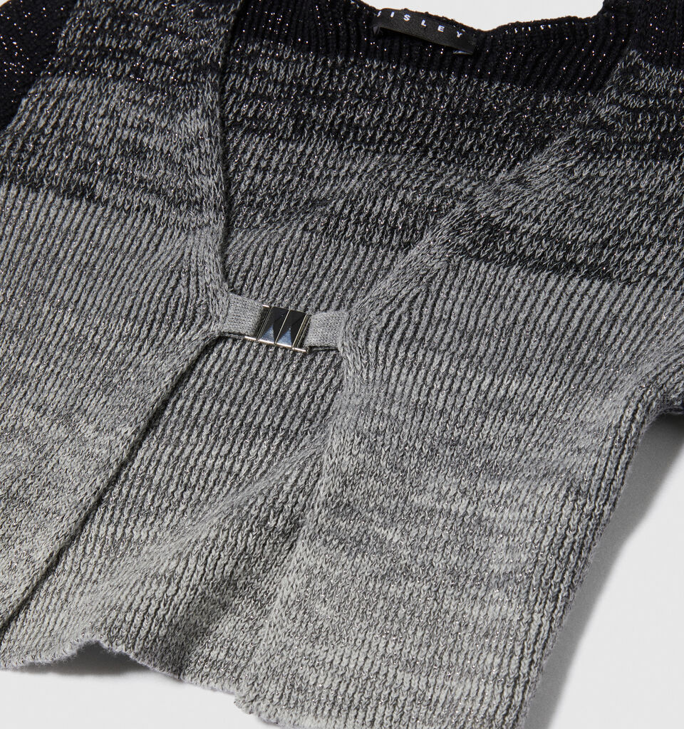 Faded lurex cardigan - girls' knitwear - Dark Gray | Sisley Young image number 2